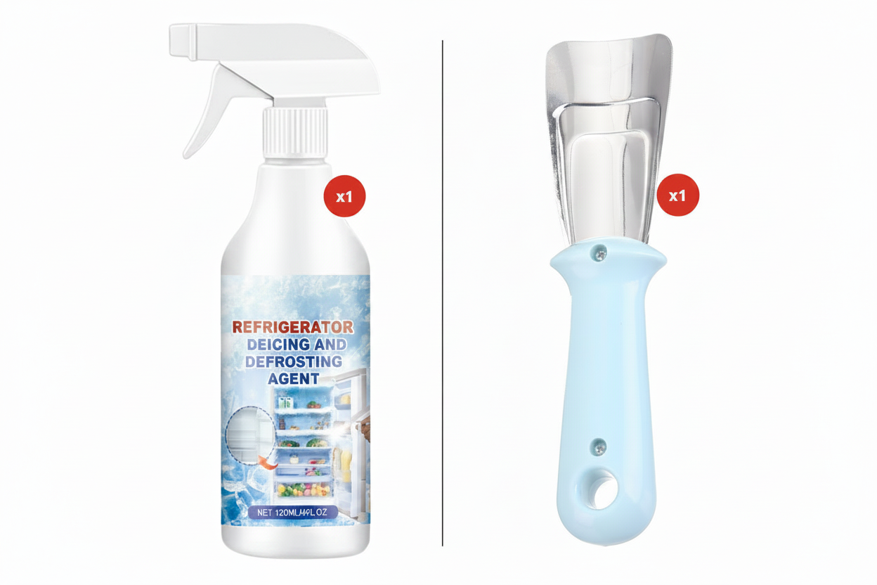🧊 BUY 2 GET 1 FREE! ✨ Defrosting Spray for Fridge & Freezer - Rapid Ice Removal with Eco-Friendly Formula for Effortless Cleaning 🌿❄️