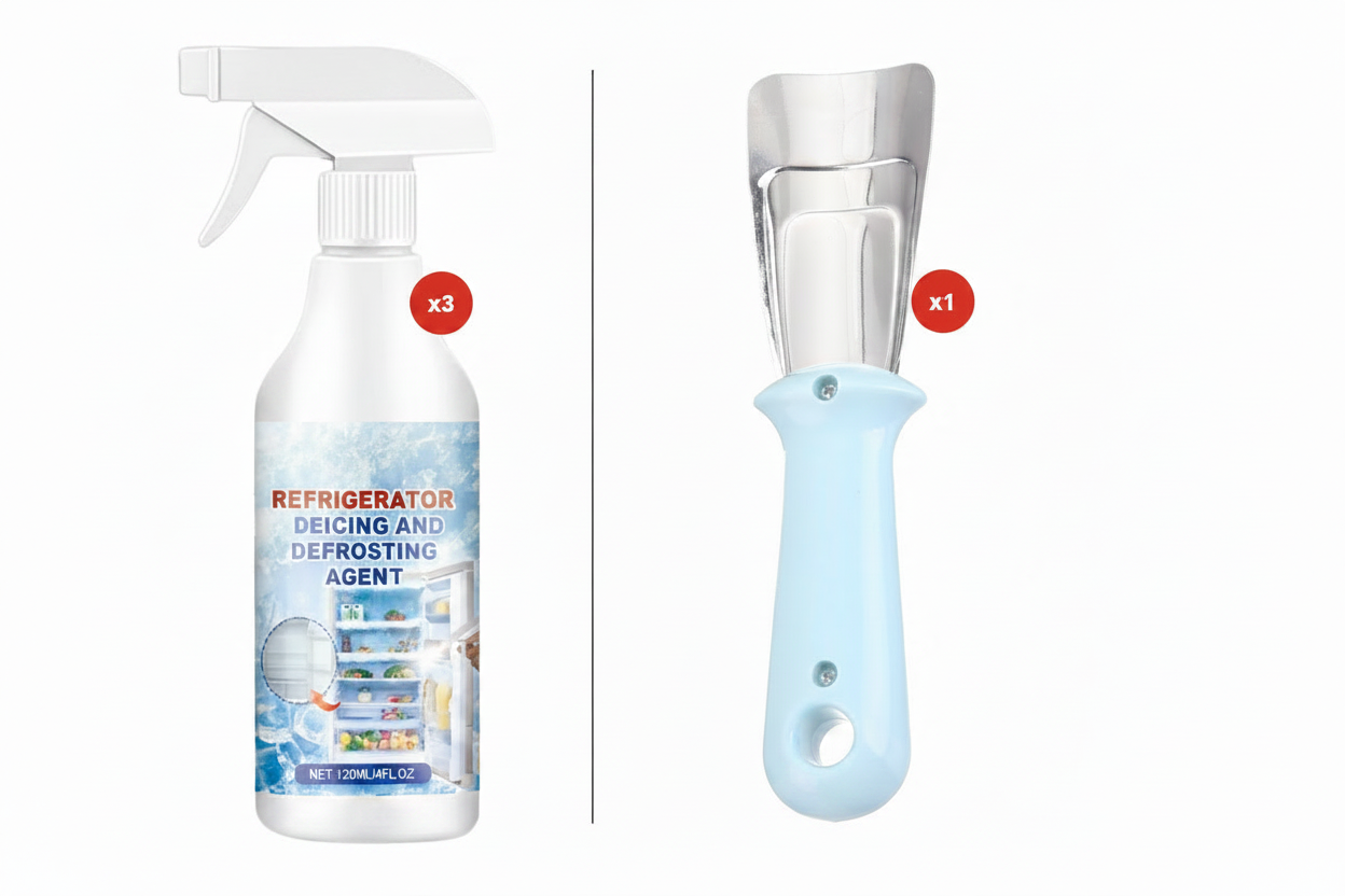 🧊 BUY 2 GET 1 FREE! ✨ Defrosting Spray for Fridge & Freezer - Rapid Ice Removal with Eco-Friendly Formula for Effortless Cleaning 🌿❄️