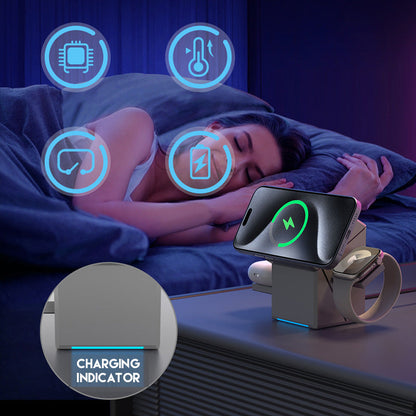 ⚡️ Exclusive Sale -55%! 📱 3-in-1 Foldable Magnetic Charging Station – Perfect for Home, Work & Travel ✨ | 15W Fast Charging, Multi-Device & Compact!📱⌚