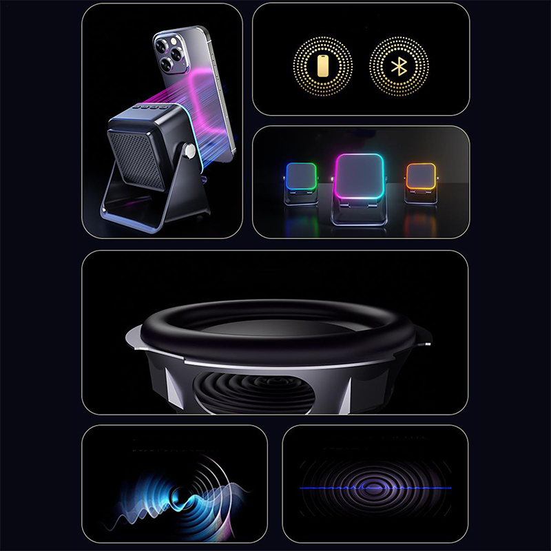 📱 5-in-1 Wireless Induction Bluetooth Speaker &amp; Phone Stand