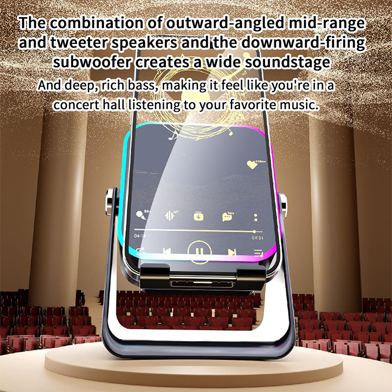 📱 5-in-1 Wireless Induction Bluetooth Speaker &amp; Phone Stand