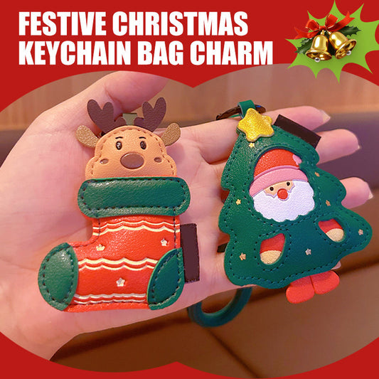 Festive Christmas Keychain Bag Charm