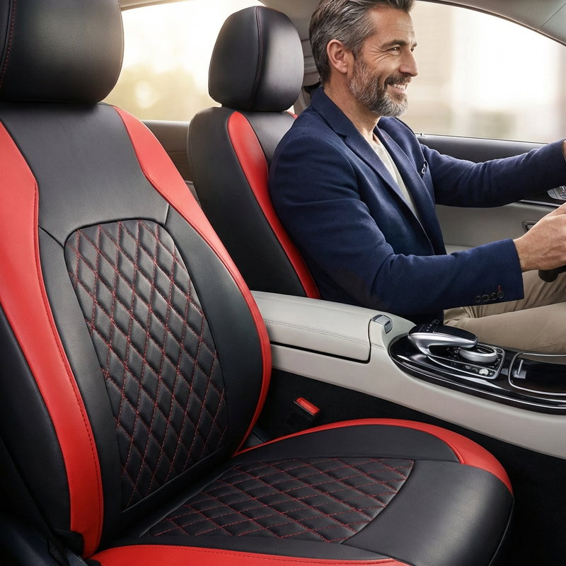 🎁🚗9-Piece Universal Fit Leather Car Seat Cover Set