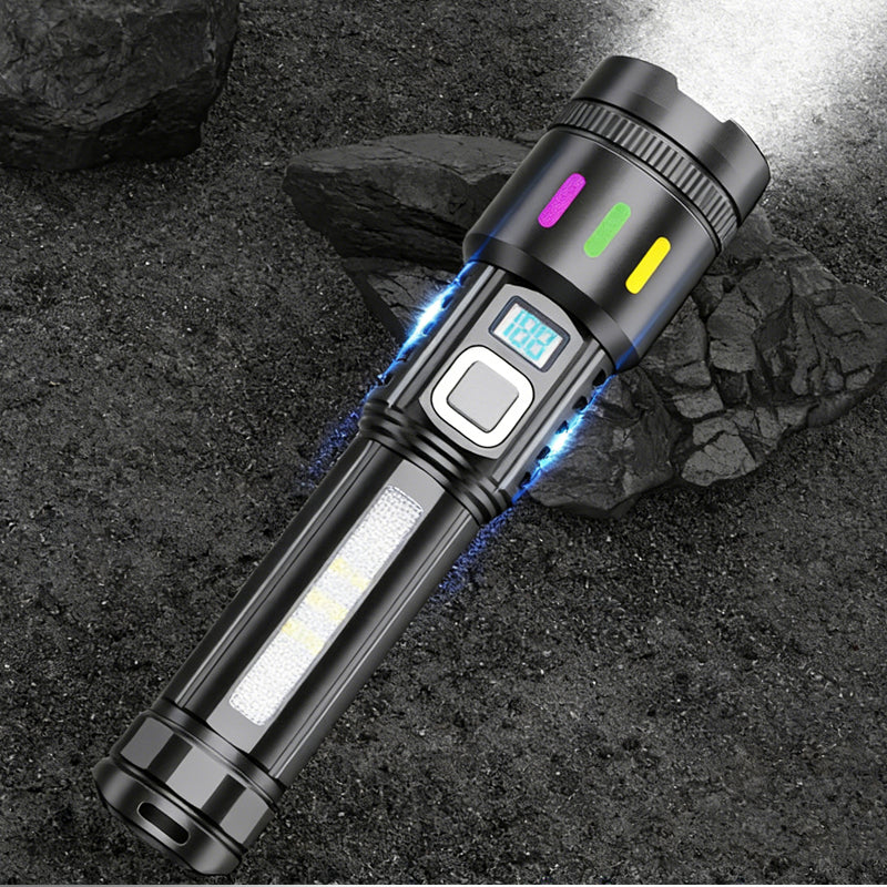 💎 50% OFF! 💎 Multifunctional Zoom LED Flashlight with Power Display – 500m Range, USB-C & 4 Lighting Modes