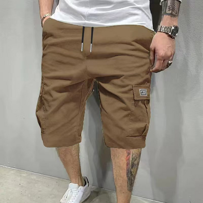 🩳 Men's Casual Cargo Shorts with Drawstring Waist – Multi-Pocket, Lightweight & Breathable