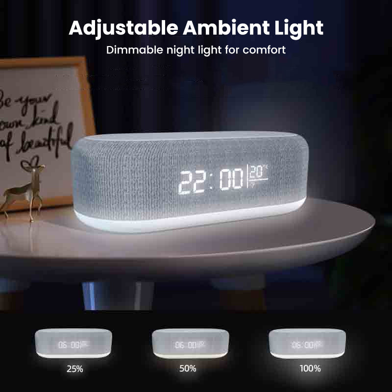 🔥Limited-time offer-6-in-1 Wireless Charging Station（Wireless charger, clock, Bluetooth speaker, night light, LED digital display, and thermometer）