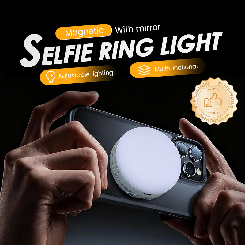 Magnetic Selfie Ring Light with Mirror