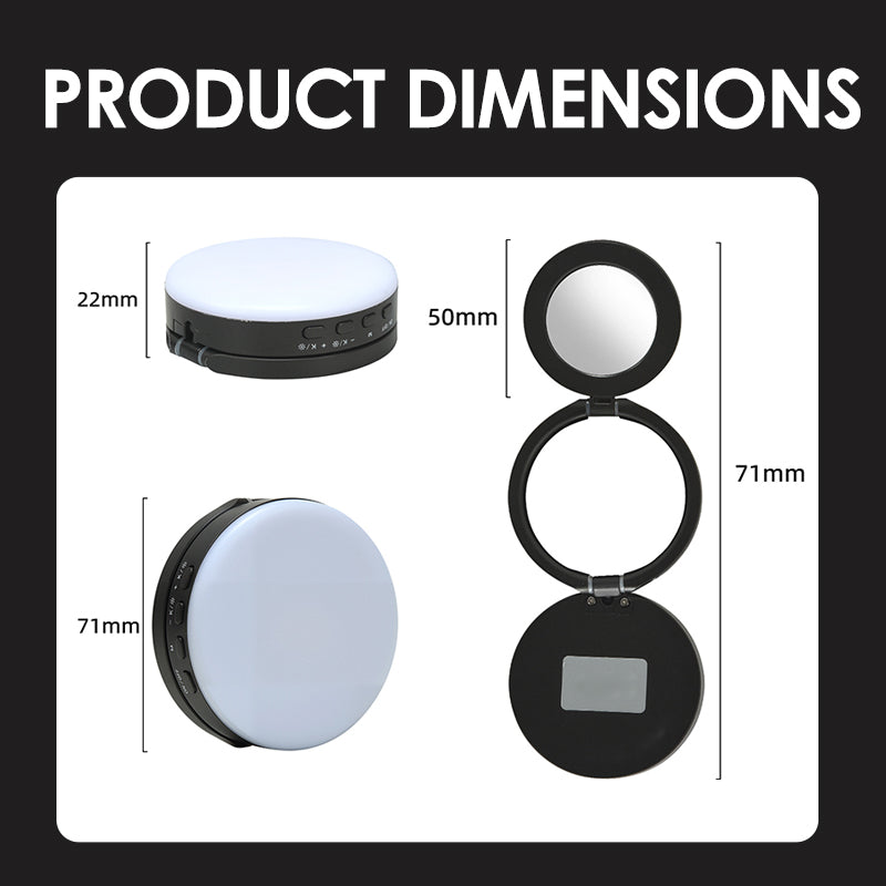 Magnetic Selfie Ring Light with Mirror