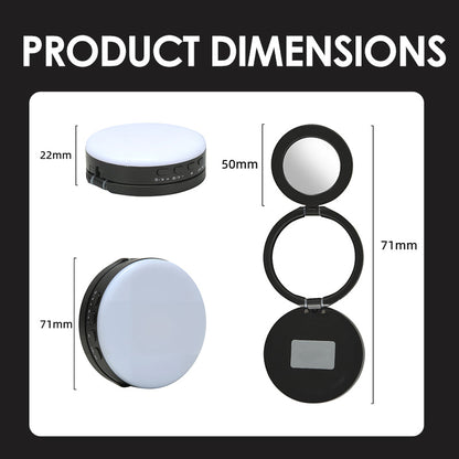 Magnetic Selfie Ring Light with Mirror