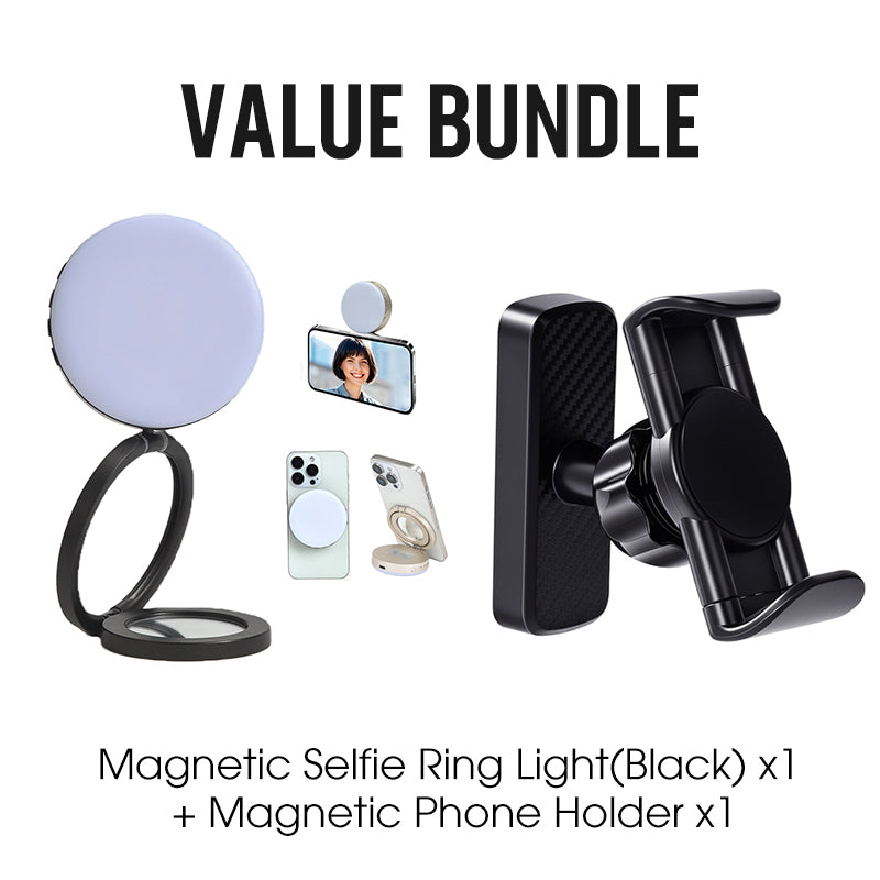Magnetic Selfie Ring Light with Mirror