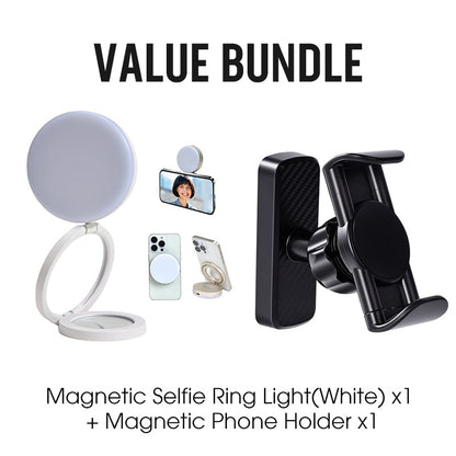 Magnetic Selfie Ring Light with Mirror